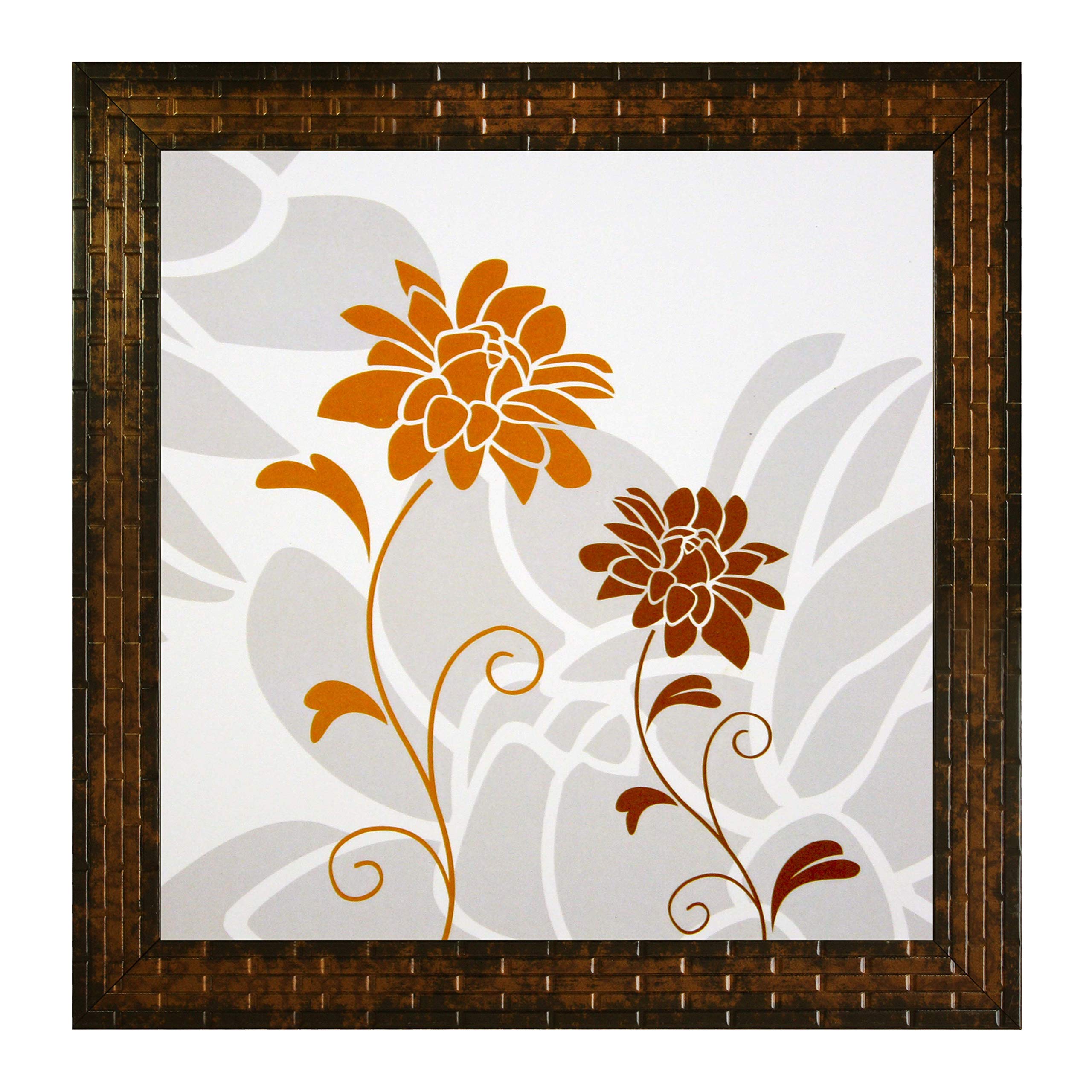 Indianara 3 PIECE SET OF FRAMED WALL HANGING DECOR Flowers (2912) PRINTS 8.7 INCH X 8.7 INCH WITHOUT GLASS